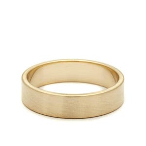 4 mm geelgouden trouwring 22k 18k 14k 10k massief, mat geborsteld / COMFORT PAS / Klassieke trouwringen voor mannen en vrouwen, eenvoudige bandring
