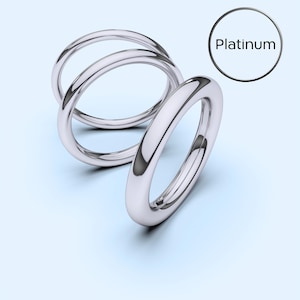 950 Platinum Band Full Round 1mm 1.25mm 1.5mm 1.75mm 2mm 2.5mm 3mm Plain Solid Yellow Gold Wedding Band, Spacer, Divider, Guard, Stacking