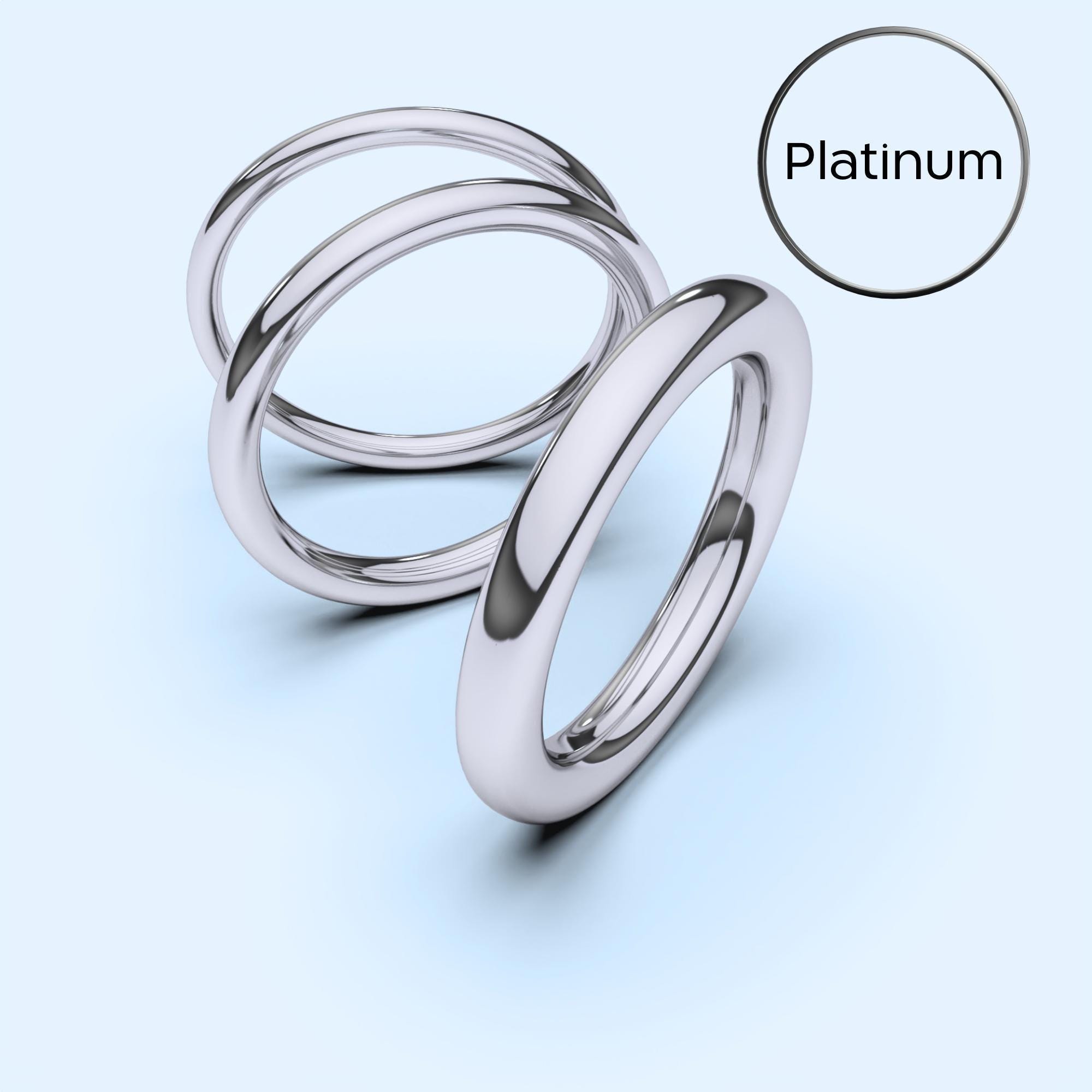 950 platina band volledig rond 1 mm 1,25 mm 1,5 mm 1,75 mm 2 mm 2,5 mm 3 mm effen massief geelgouden trouwring, afstandhouder, scheidingswand, beschermer, stapelen