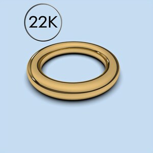 22k Gold 3.5x3.5mm Solid Yellow Gold Band Plain Full Round Gold Band, Simple Womens Mens Gold Wedding Ring Band, Gold Stacking Ring