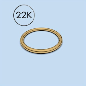 22k Gold 1.5x1.5mm Solid Yellow Gold Band Plain Full Round Gold Band, Simple Womens Mens Gold Wedding Ring Band, Gold Stacking Ring