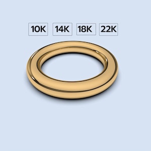3.5x3.5mm Thick Gold Band 14K 18K 22K Solid Yellow Gold Full Round Band, Thumb Ring Band, Thick Round Gold Wedding Band, 3mm Gold Band