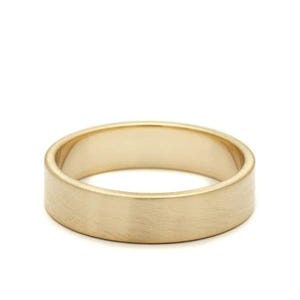 5mm Gelbgold Ehering 22k 18k 14k 10k Massiv, Matt gebürstet / COMFORT FIT / Klassische Trauringe für Männer und Frauen, einfacher Bandring