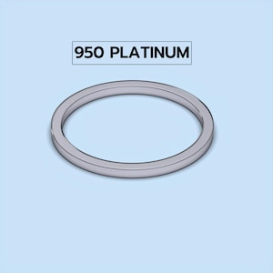 950 Platinum 1.25x1.25mm Solid Band Plain Square Platinum Band, Simple Women&#39;s Platinum Wedding Ring Band, Platinum Stacking Ring Band
