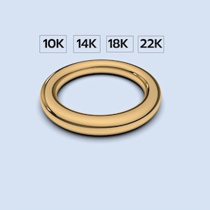 3x3mm Thick Gold Band 14K 18K 22K Solid Yellow Gold Full Round Band, Thumb Ring Band, Thick Round Gold Wedding Band, 3mm Gold Band