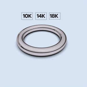 3x3mm Thick 10K 14K 18K White Gold Band 3mm Solid Gold Full Round Band, Gold Thumb Ring Band, Round Gold Wedding Band, Heavy White Gold Band