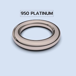 950 Platinum 4x4mm Thick Solid Band Plain Full Round Platinum Band, Simple Men Women's Platinum Wedding Ring Band, Platinum Thick Ring