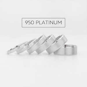 Platinum Ring 950 (2-7mm) Wedding Band | Beveled | Matte | Comfort Fit | Men&#39;s Women&#39;s Wedding Band Ring | Plain Platinum Ring | Solid band