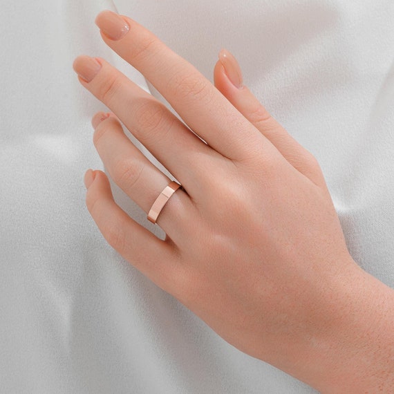 4mm rose gold wedding band discount