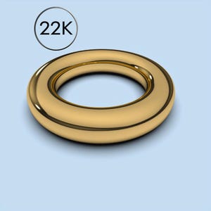 22k Gold 5mmx5mm Solid Yellow Gold Band Plain Full Round Gold Band, Simple Womens Mens Gold Wedding Ring Band, Gold Stacking Ring