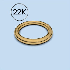 22k Gold 2.5x2.5mm Solid Yellow Gold Band Plain Full Round Gold Band, Simple Womens Mens Gold Wedding Ring Band, Gold Stacking Ring