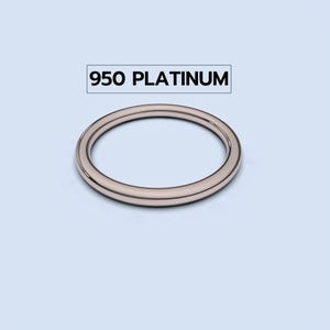 950 Platinum 1.75x1.75mm Solid Band Plain Full Round Platinum Band, Simple Women&#39;s Platinum Wedding Ring Band, Platinum Stacking Ring Band