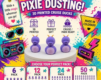 Figment Cruise Duck, Disney Cruise Duck Gift, EPCOT Inspired Duck, Pixie Dust Fish Extender Gift