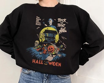Michael Myers Halloween Sweatshirt, Halloween Süßes oder Saures-Die Nacht, als er nach Hause T-Shirt kam