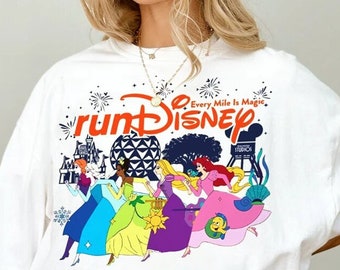 Retro Run Disney Princess Every Mile is Magic Shirt, Vintage Walt Disney World Princess Half Marathon Weekend 2024 shirt