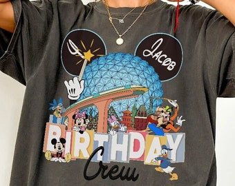 Personalized Magic Kingdom WDW Disneyland Birthday Matching shirt, Custom Mickey and Friends Epcot Birthday shirts, Birthday Squad Crew