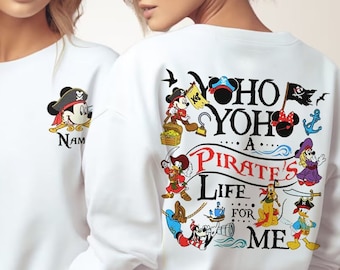 Chemise Disney Pirates des Caraïbes, chemise personnalisée Mickey et ses amis pirate Yo Ho Ho, croisière Disneyland, chemise Mickey Cruise