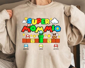 Personalization Super Mommio Shirt, Super Daddio Kiddo  Matching Shirt, Super Daddio Shirt, Super Kiddo Shirt, Mother&#39;s Day Custom Mom Shirt