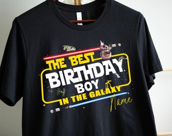 Personalized Disney Birthday Shirt, Galaxy's Edge Family Birthday Party, Birthday Girl Shirt, The Best Birthday Boy in the Galaxy shirt