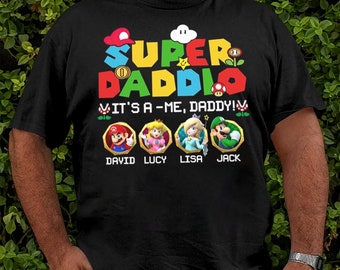 Personalized Super Daddio Shirt, Super Dadio Shirt, Father&#39;s Day Daddio Shirt, Custom Kids Name Dad Shirt