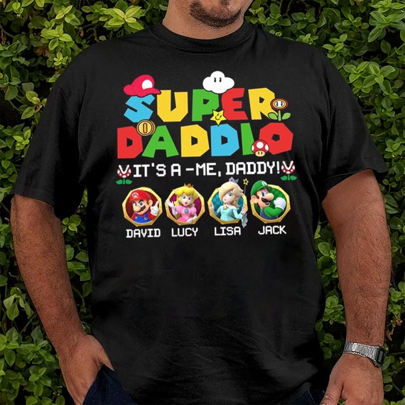 Vatertag T-Shirt Super Daddio T-Shirt - Lustiges Geschenk Zum Vatertag 2023 Für Papa, Opa & Co. Tshirt Super Mario
