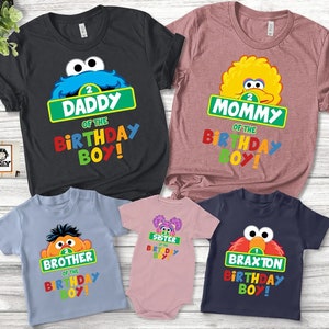 Character Birthday Family matching Shirts, theme Birthday Custom Family Tee, Personalized Family Gildan Comfort Tees for Birthday