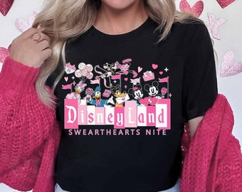 Vintage Mickey and Friends Valentine's Day shirt, Disney Couples Matching Sweatshirt, Disneyland Love Shirt