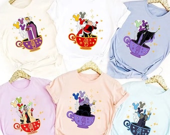 Custom Disney Villain Teacup T-Shirts, Villain Group/Team Shirts, Disney Family tee