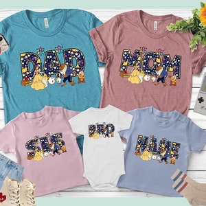 Personalized Beauty The Beast Family Shirt, Belle Princess Shirt, Disney Family Matching