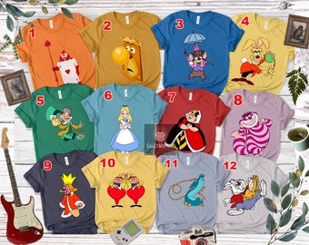 Disney Characters birthday shirt, Disney Custom Character matching Shirt, Disney Alice matching family Shirt, Disneyland trip family tee