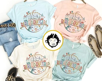 Personalisiertes Geburtstags-Shirt der Universal Studios, Geburtstags-Mädchen / Jungengruppe Familiengruppen-Shirt, Universalreise-Familienabenteuer-Shirt