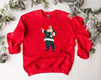 Retro Santa Champagne Sweatshirt ,Christmas shirt, Retro Santa shirt