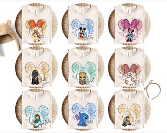 Camisetas con todos los personajes de Disney, Camisetas personalizadas de Mickey y sus amigos, Camisetas de Toy Story, Camisetas de princesas Disney, Camisetas a juego para toda la familia de Disneyland