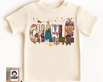 Custom Name Kids Toddler Moana shirt, Personalized Hei Hei Pua Maui Tamatoa Custom Name Kids Toddler Island Adventure Shirt