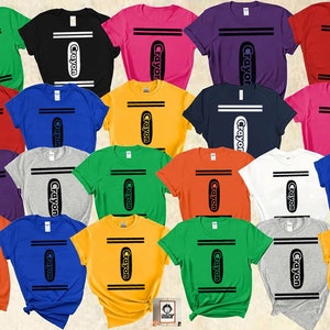 Customized Crayon Matching Family Halloween Costume, Crayon Box Tee, Crayon Color Shirt, Crayon Family/Group matching T-shirt