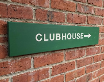 Letrero de golf de madera: Decoración deportiva para la cueva del hombre (71 cm de largo)