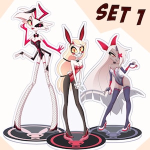 Hazbin Hotel Bunny Standees XL SIZE - Double Sided Acrylic - Set 1 (Made to order)