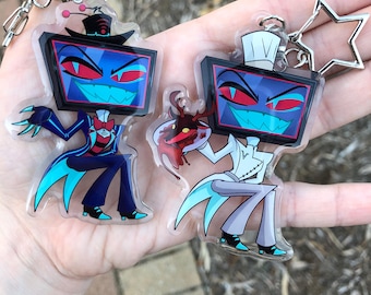 Vox Hazbin Hotel Double Sided 3-inch Epoxy Keychains Charms