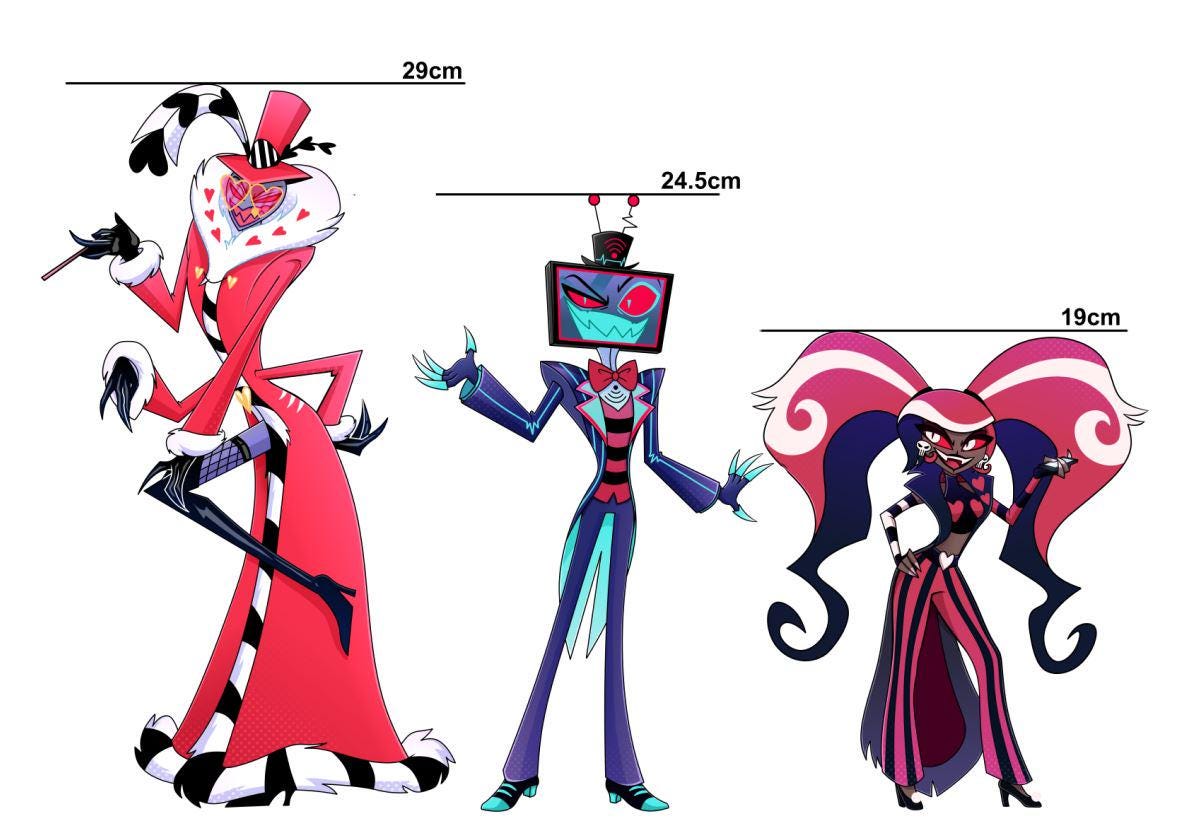 Hazbin Hotel Vees Standees LARGE SIZE - Double Sided Acrylic (made