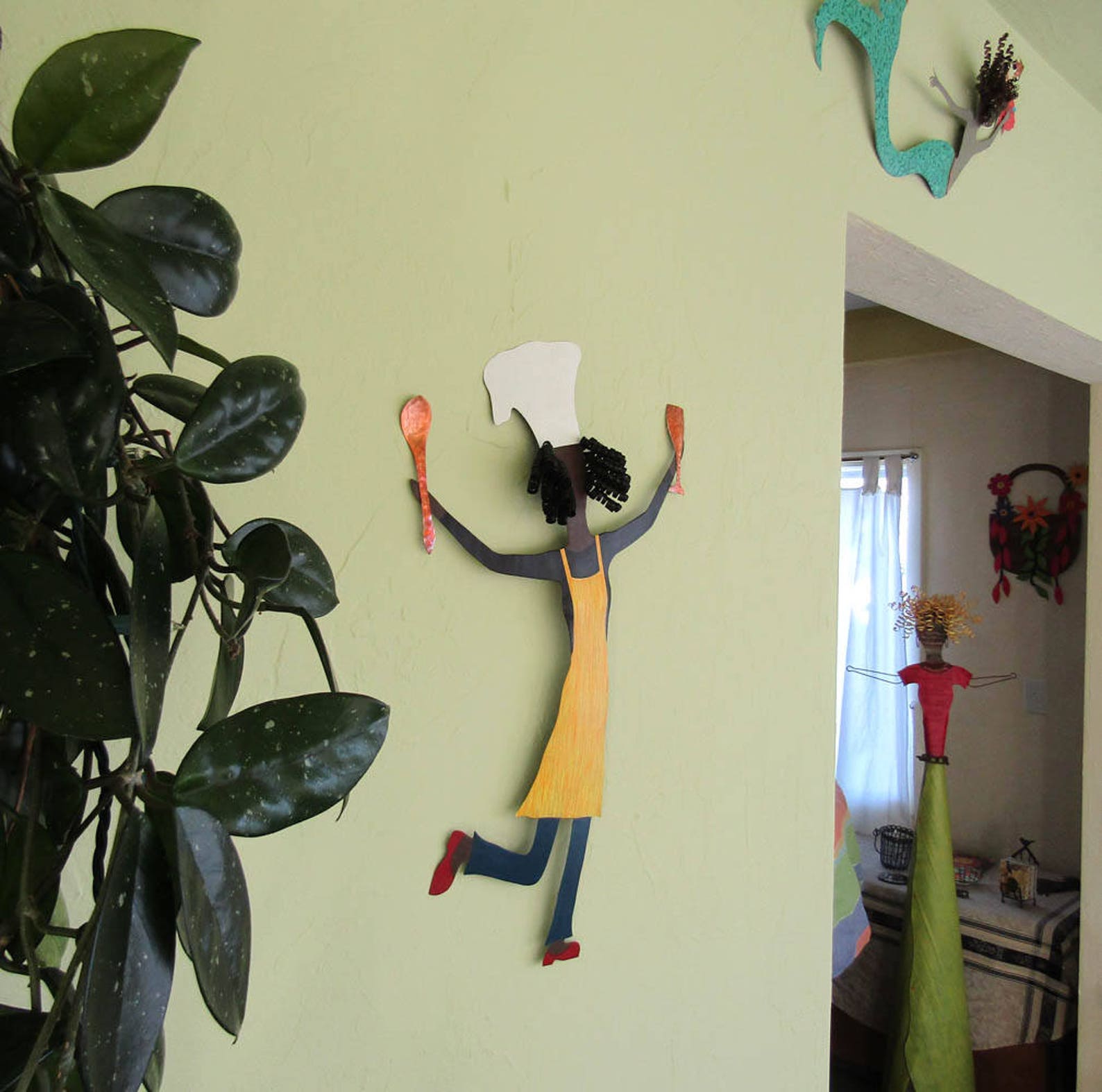 CHEF ART Kitchen Wall Sculpture Recycled Metal Wall Yellow Art Etsy