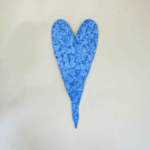 Blue metal heart valentines day anniversary mom gift metal wall art 6 x 15 READY to SHIP