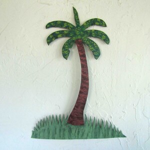 Handmade Palm Tree Metal Wall Art: Tropical Island Decor (12x16)