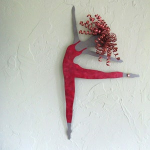 Ballet art metal wall decor dance ballerina sculpture recycled metal modern dance art  12 x 20 READY to SHIP