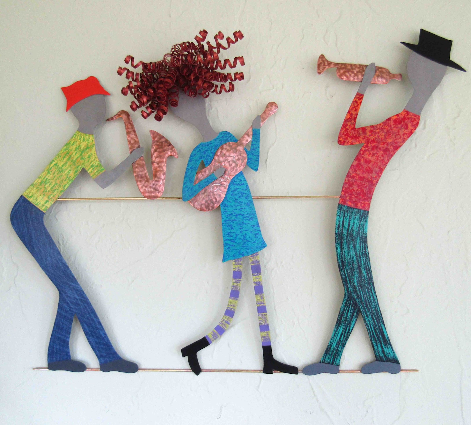 JAZZ TRIO Metal Wall Art Sculpture Music Wall Decor Trumpet Etsy