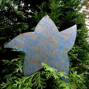 Tree topper art Christmas  star recycled  metal holiday gift 10 x 10 Ready to Ship