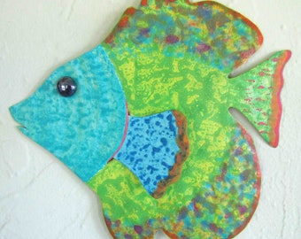 金属製サンフィッシュウォールアート：トロピカルコースタル