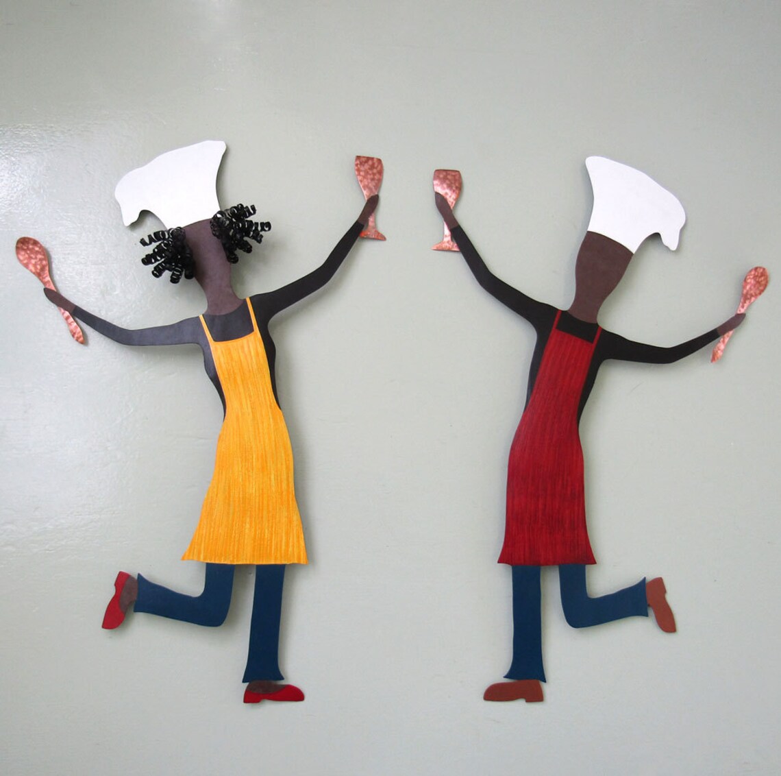 CHEF ART Kitchen Wall Sculpture Recycled Metal Wall Yellow Art Etsy