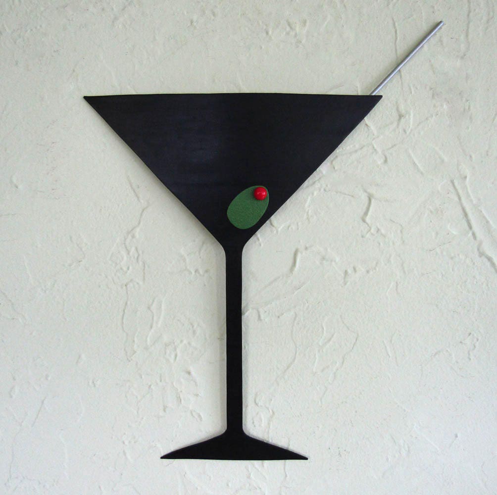 Cocktail art Martini metal wall art sculpture kitchen art Etsy