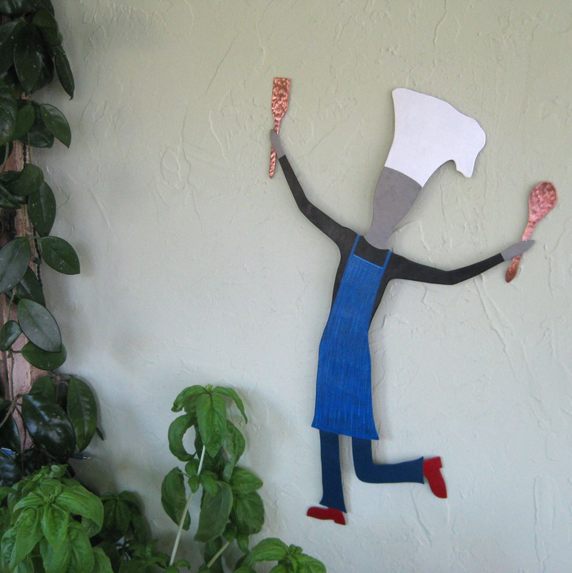 CHEF ART Kitchen Metal Wall Decor Cooking Male Chef Recycled | Etsy