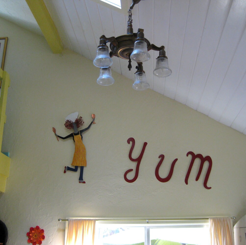 CHEF ART Sculpture Large Metal Kitchen Wall Art Dancing male Etsy